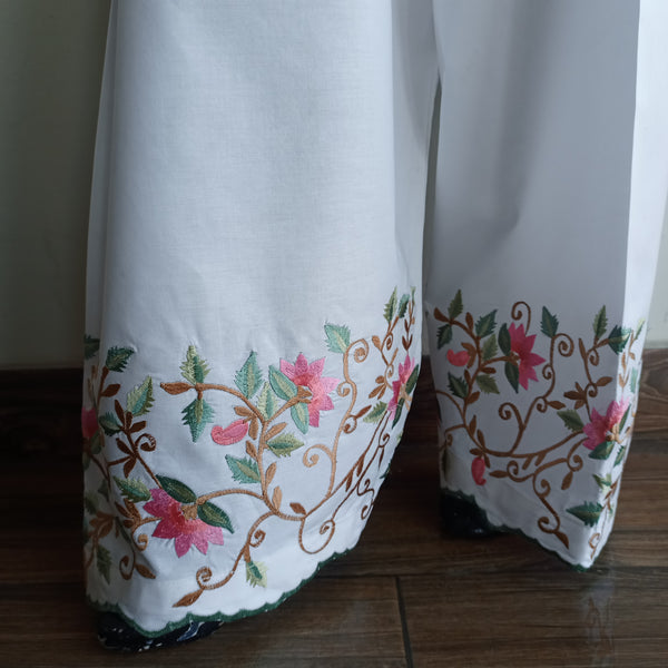 White Jaal Embroidered