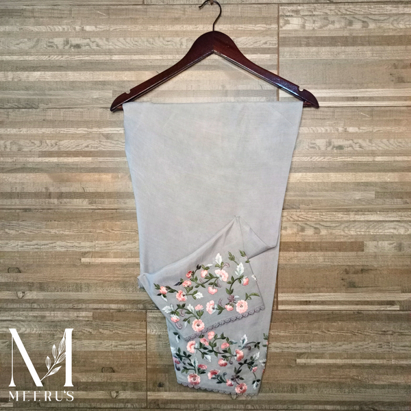 Grey Embroidered