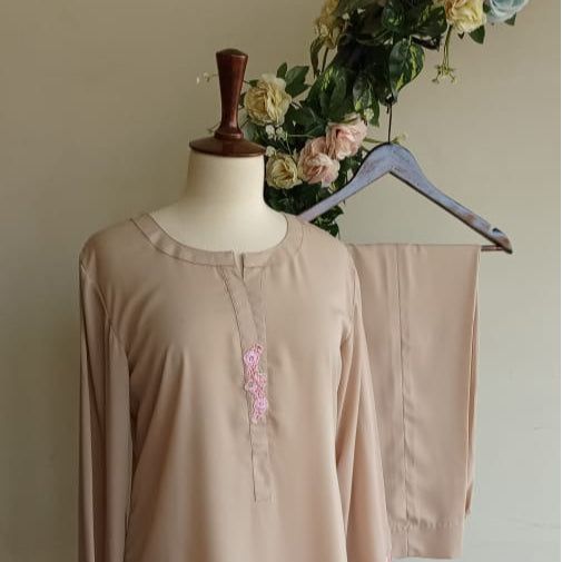 Beige - Georgette (Shirt and Pants)