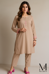 Beige - Georgette (Shirt and Pants)