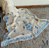Cream Chiffon Dupatta (Block print finished with Lace & Silk)