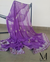 Purple Chiffon Dupatta (Block Print Finished with Gota Lace)