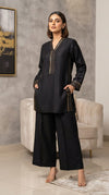 Mukesh - Black | 2 pc | Korean Raw Silk