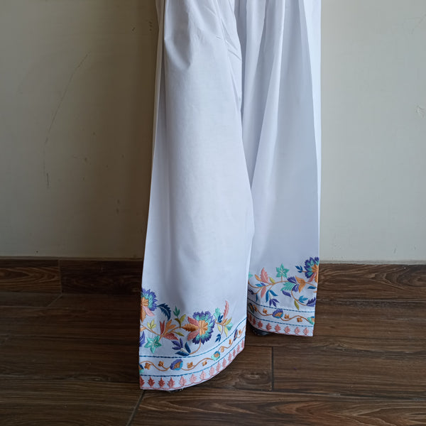 White Floral Embroidered