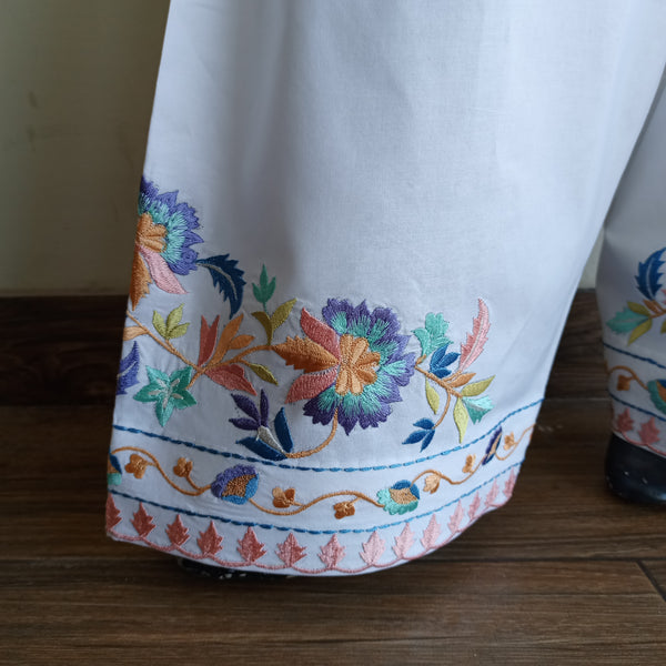 White Floral Embroidered