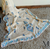 Cream Chiffon Dupatta (Block print finished with Lace & Silk)
