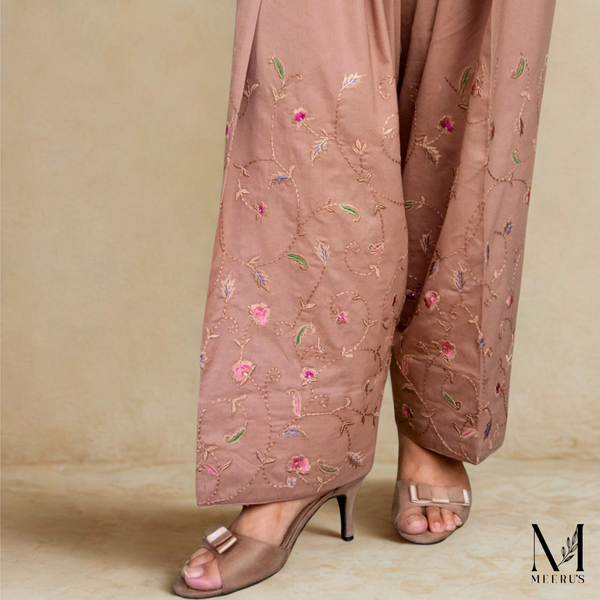 Brown Embroidered
