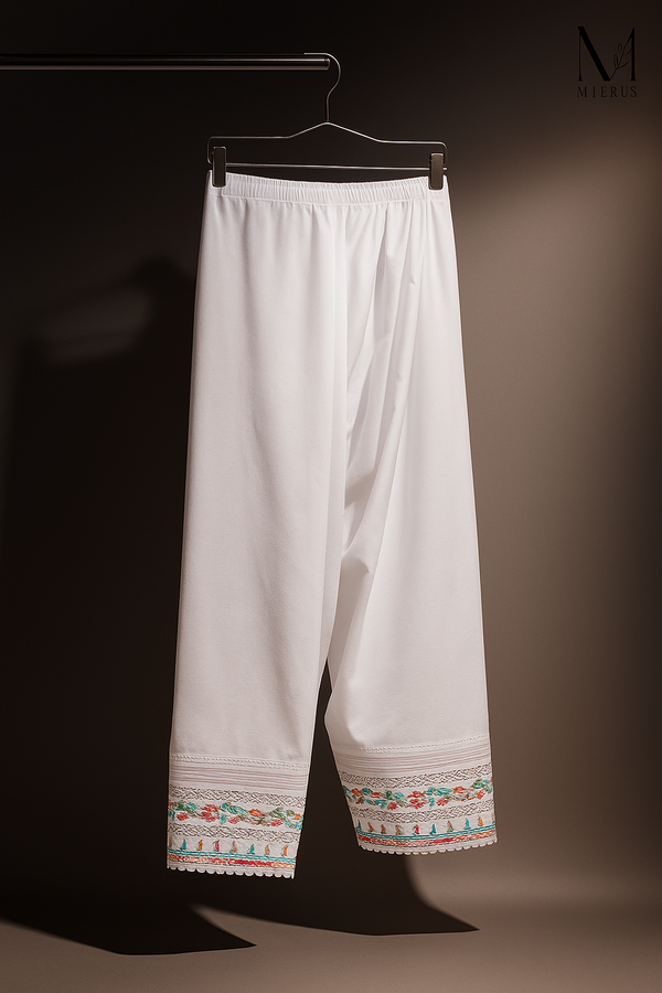 White Embroidered
