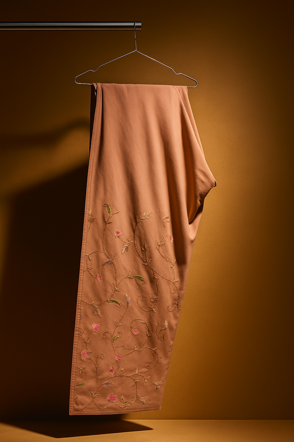Brown Embroidered