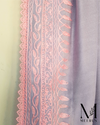Grey Cotton Net Dupatta (Aari Work with Lace and Silk)
